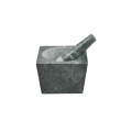 Square granite /marble mortar and pestle polished